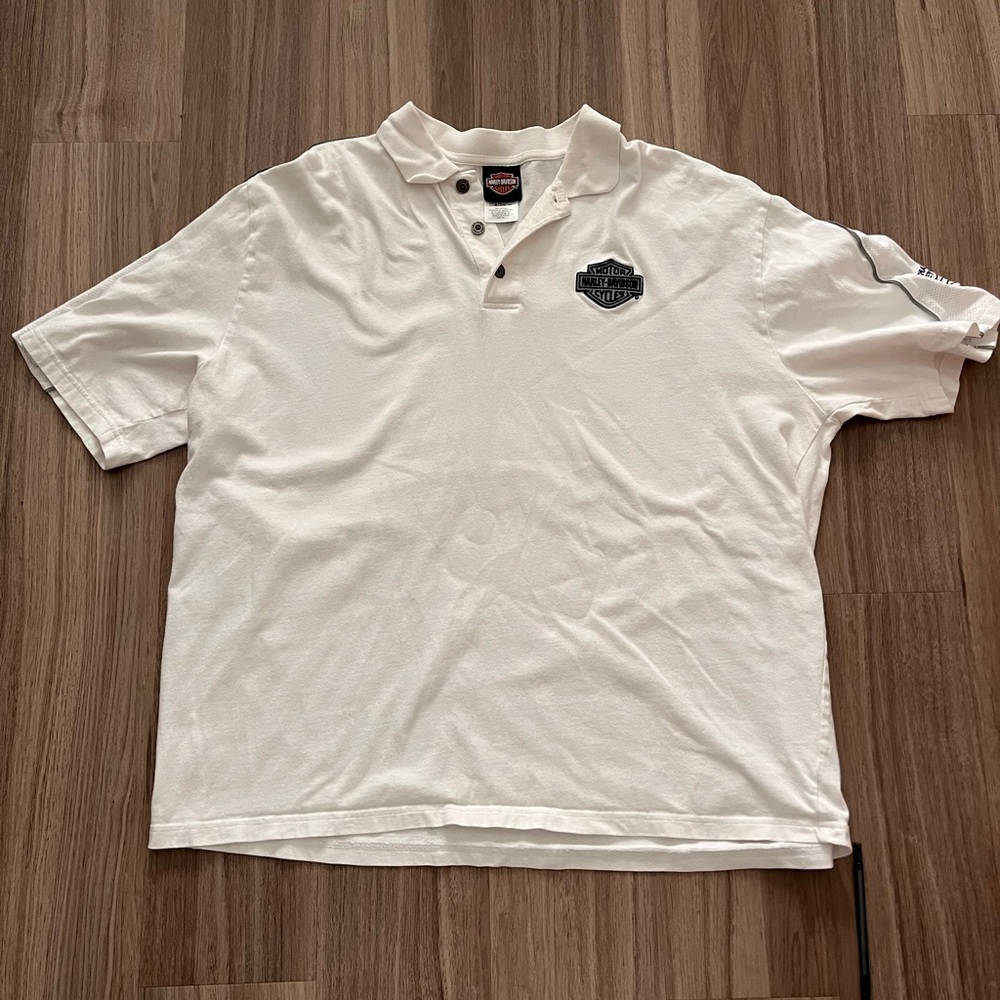 Harley Davidson Mens Short Sleeve Henley T Shirt Size 2XL White Chandler AZ